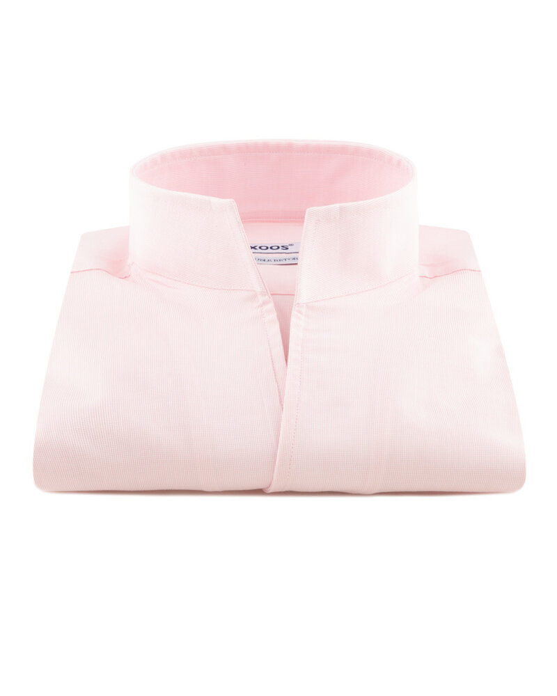 XOOS Chemise homme rose à droit ouvert en Fil-à-fil (Double Retors)