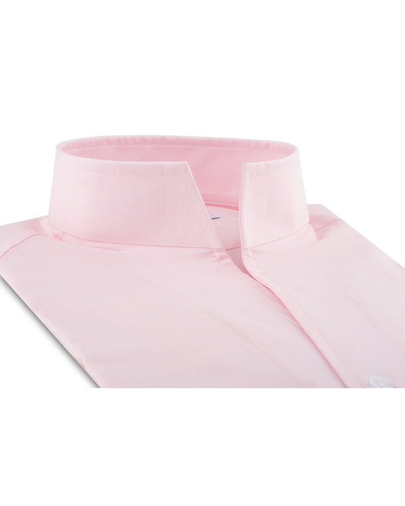 XOOS Men's end-to-end pink dress shirt with straight open collar (Double Twisted)