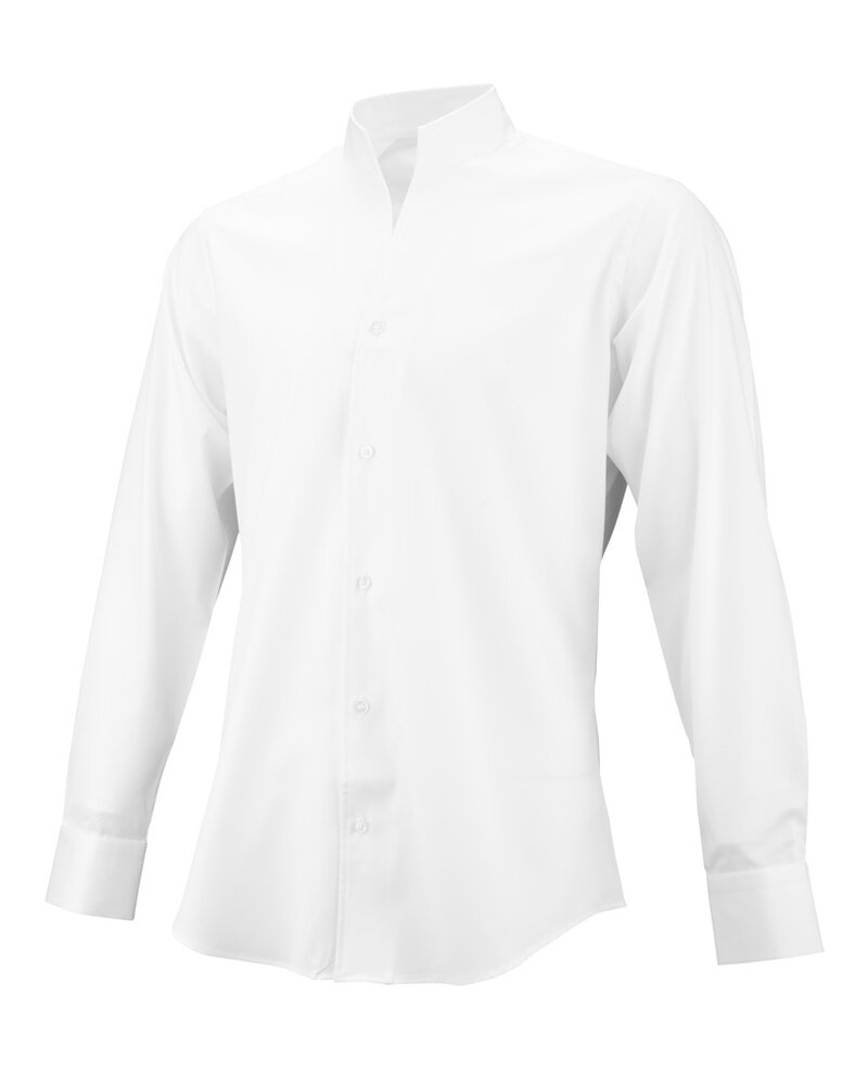 XOOS Chemise homme blanche à droit ouvert en coton piqué (Double Retors)
