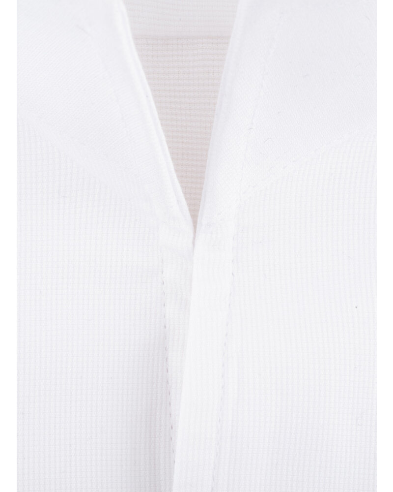 XOOS Chemise homme blanche à droit ouvert en coton piqué (Double Retors)