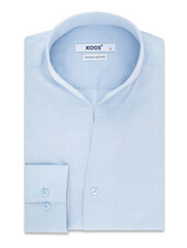 XOOS Chemise homme ciel à droit ouvert en Fil-à-fil (Double Retors)