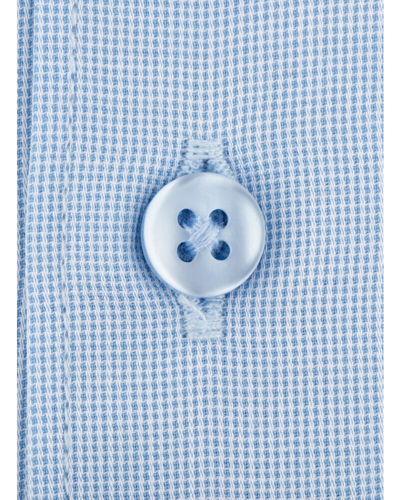 XOOS Men's end-to-end light blue dress shirt with cutaway collar and French cuffs (Double Twisted)