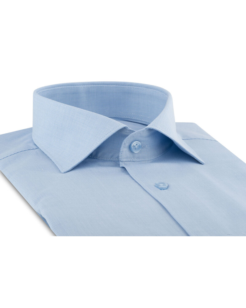 XOOS Men's end-to-end light blue dress shirt with cutaway collar (Double Twisted)