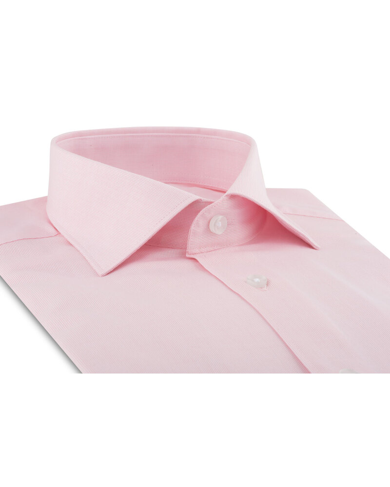 XOOS Chemise homme rose à col Italien en Fil-à-fil (Double Retors)