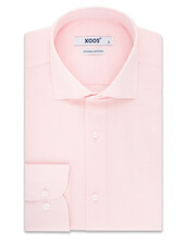 XOOS Chemise homme rose à col Italien en Fil-à-fil (Double Retors)