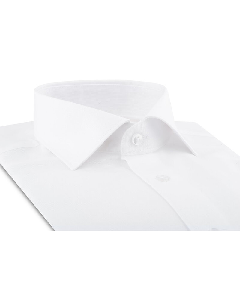 XOOS Men's white end-to-end Cutaway Collar and French cuffs dress shirt  (Double Twisted)
