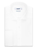 XOOS Men's white end-to-end Cutaway Collar and French cuffs dress shirt  (Double Twisted)