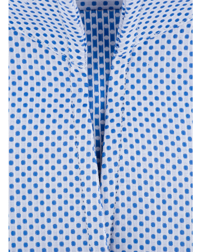 XOOS WOMEN light blue printed dress shirt with straight open collar