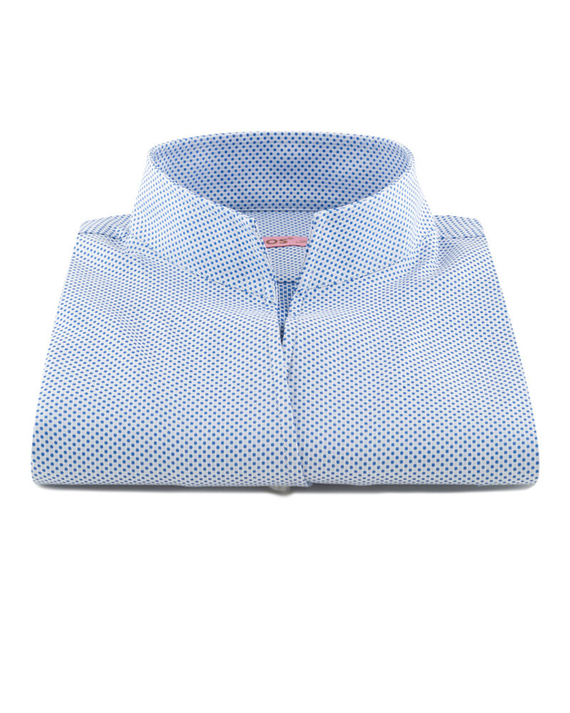 XOOS WOMEN light blue printed dress shirt with straight open collar