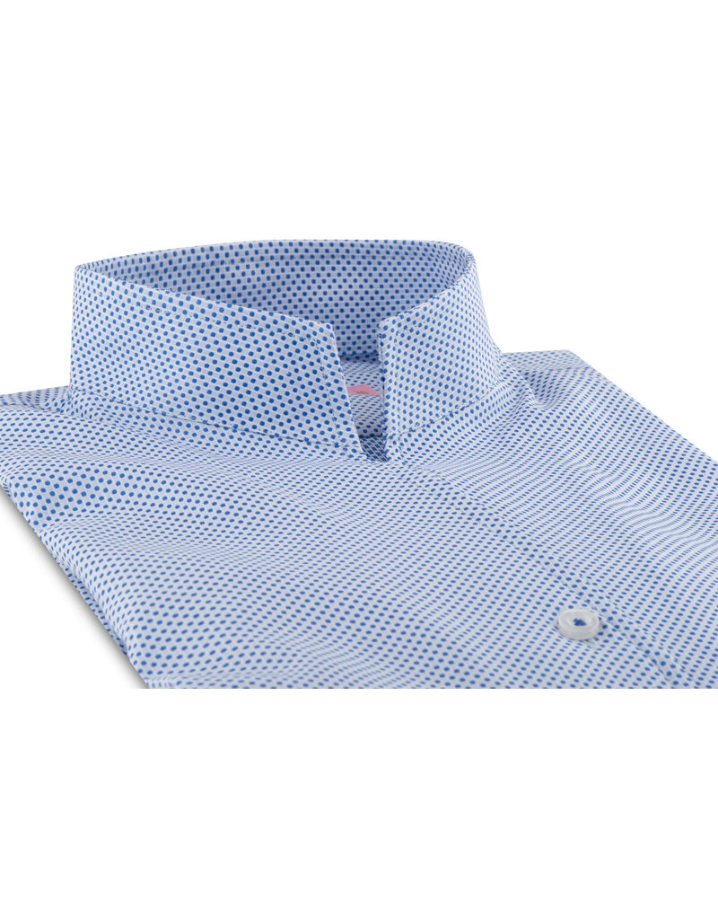 XOOS WOMEN light blue printed dress shirt with straight open collar