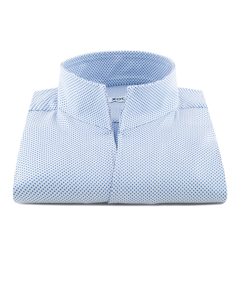 XOOS Men's shirt with blue print and straight open collar