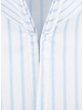 XOOS Chemise homme blanche à rayures ciel et col droit ouvert (Double Retors)