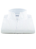 XOOS Chemise homme blanche à rayures ciel et col droit ouvert (Double Retors)