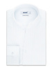 XOOS Chemise homme blanche à rayures ciel et col droit ouvert (Double Retors)