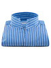 XOOS Chemise homme bleue à rayures et col droit ouvert (Double Retors)