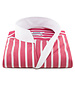 XOOS Men's red striped financial shirt and open straight collar (Double twisted)