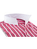 XOOS Men's red striped financial shirt and open straight collar (Double twisted)