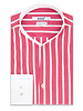 XOOS Men's red striped financial shirt and open straight collar (Double twisted)