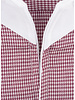 XOOS Men's red houndstooth financial shirt and open straight collar (Double twisted)