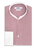 XOOS Men's red houndstooth financial shirt and open straight collar (Double twisted)