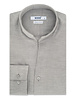 XOOS Chemise homme en gabardine grise et col droit ouvert (Double Retors)