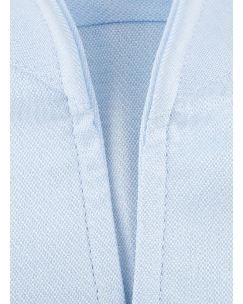 XOOS Chemise homme en fin nid d'abeille ciel et col droit ouvert (Double Retors)