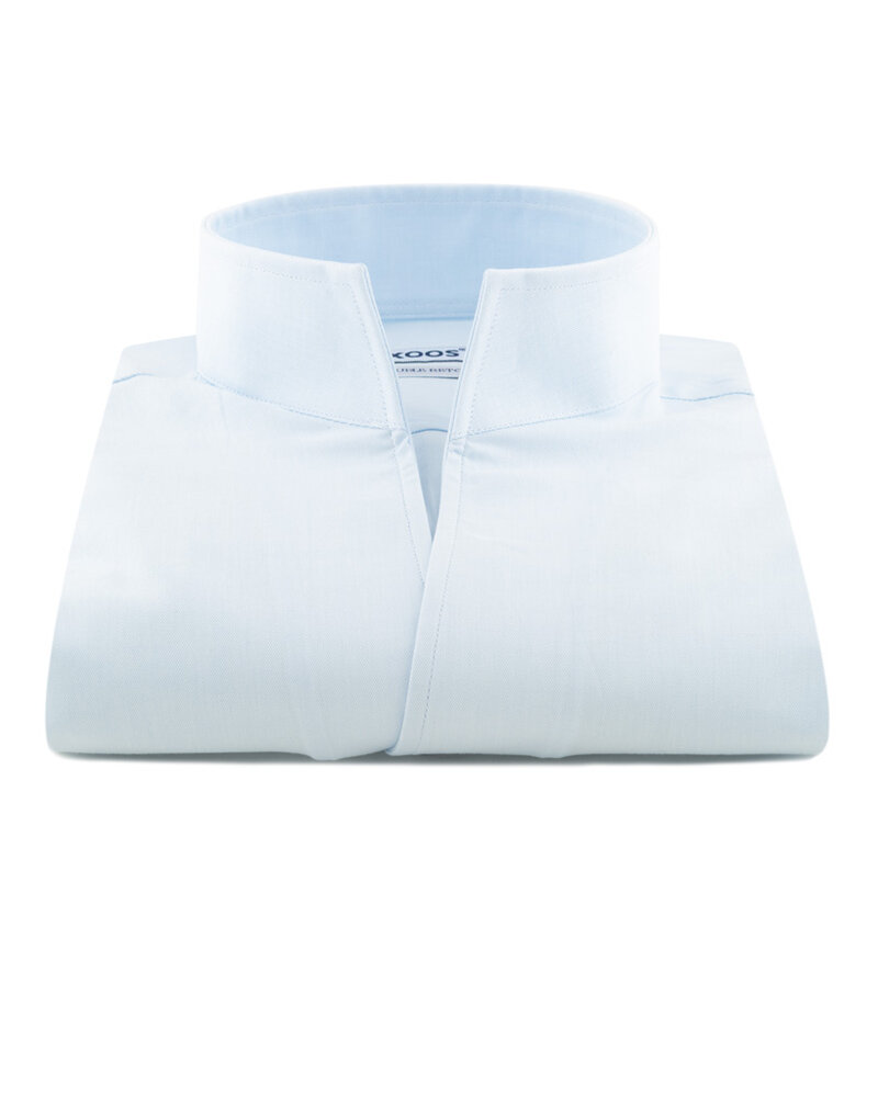 XOOS Chemise homme en fin nid d'abeille ciel et col droit ouvert (Double Retors)