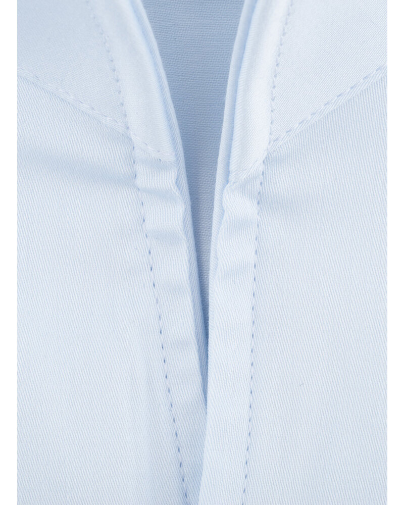 XOOS Chemise homme bleu diamant en satin de coton et col droit ouvert