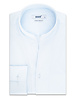 XOOS Chemise homme bleu diamant en satin de coton et col droit ouvert
