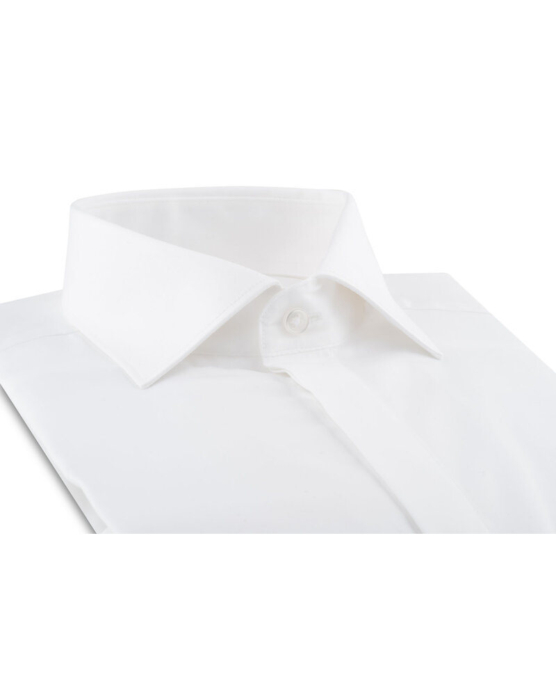 XOOS Chemise homme blanche à col Italien et gorge cachée