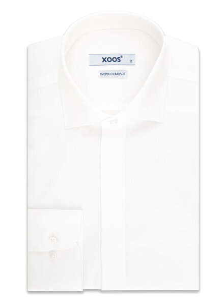 XOOS Chemise homme blanche à col Italien et gorge cachée