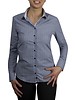 XOOS WOMEN navy micro gingham and patterned dress-shirt