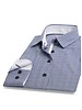 XOOS WOMEN navy micro gingham and patterned dress-shirt