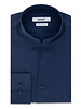 XOOS Chemise homme en gabardine marine et col droit ouvert (Double Retors)