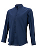 XOOS Chemise homme en gabardine marine et col droit ouvert (Double Retors)