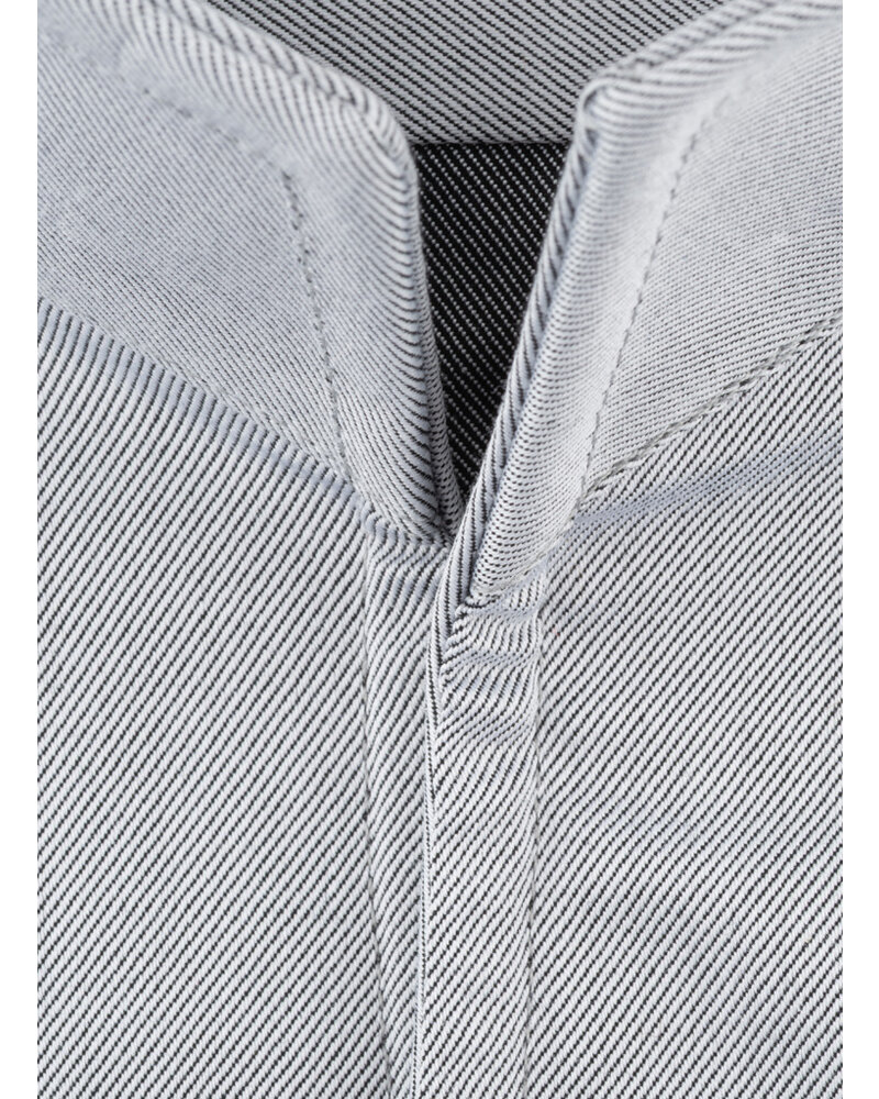 XOOS Chemise homme gris souris à col droit ouverte (Double Retors)