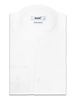 XOOS Chemise homme en satin de coton blanc et col droit ouvert