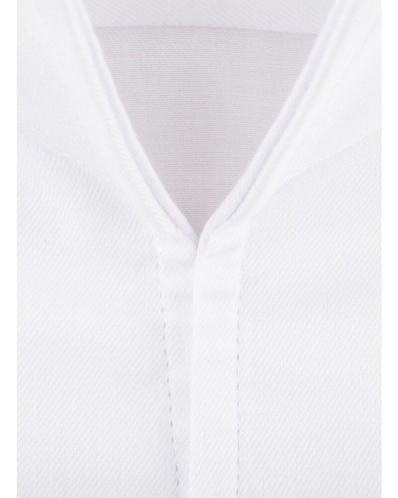 XOOS Chemise homme en gabardine blanche à droit ouvert (Double Retors)