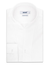 XOOS Chemise homme en gabardine blanche à droit ouvert (Double Retors)