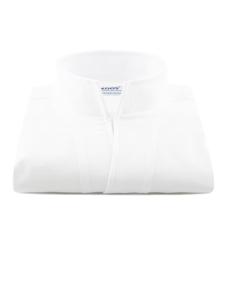 XOOS Chemise homme en jacquard blanc à droit ouvert