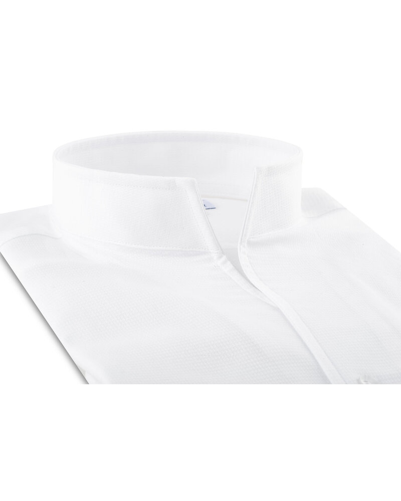 XOOS Chemise homme en jacquard blanc à droit ouvert