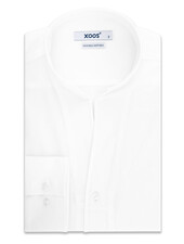 XOOS Chemise homme en jacquard blanc à droit ouvert