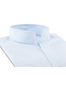 XOOS Chemise homme en gabardine bleu diamant et col droit ouvert (Double Retors)