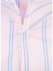 XOOS Chemise homme rose à rayures ciel et col droit ouvert (Double Retors)