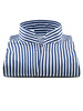 XOOS Chemise homme bleue à rayures blanches et col droit ouvert (Double Retors)