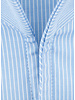 XOOS Chemise homme bleu ciel à très fines rayures blanches et col droit ouvert (Double Retors)