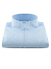 XOOS Chemise homme bleu ciel à très fines rayures blanches et col droit ouvert (Double Retors)