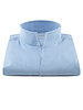 XOOS Chemise homme bleu ciel à très fines rayures blanches et col droit ouvert (Double Retors)