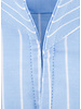 XOOS Chemise homme ciel à rayures blanches et col droit ouvert (Double Retors)