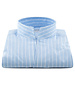 XOOS Chemise homme ciel à rayures blanches et col droit ouvert (Double Retors)